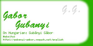 gabor gubanyi business card